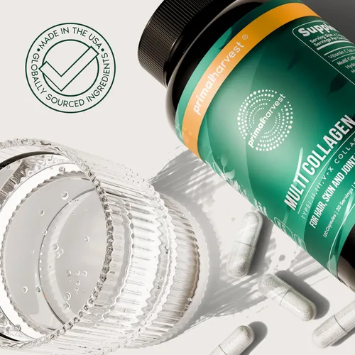 Miniatura 7 de Primal Harvest Paquete de 2 píldoras de colágeno múltiple para mujeres y hombres (tipo I, II, III, V, X), suplementos de colágeno para mujeres