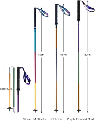 Miniatura 6 de AONIJIE Bastones de senderismo – 2 bastones de senderismo ultraligeros plegables de fibra de carbono con sistema antigolpes y bloqueo rápido