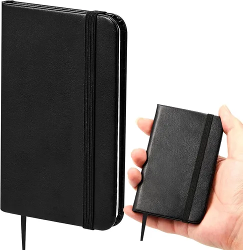 Miniatura 10 de Qeeenar Paquete de 10 cuadernos de bolsillo de cuero de tapa dura, mini diarios rayados de 4 x 2.5 pulgadas, diseño de hojas doradas, 50 hojas