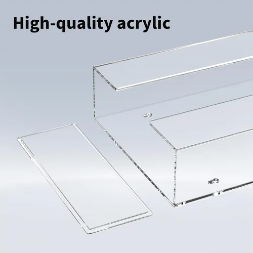 Miniatura 2 de HIIMIEI Dispensador de guantes acrílicos para montaje en pared, soporte flotante de plástico transparente para guantes triples de 16.1 x 10.2 x 3.8
