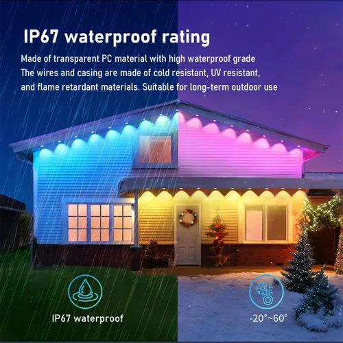 Miniatura 4 de Luz permanente para exteriores, 100 pies con 72 luces LED de alero, luces RGB inteligentes para exteriores con 75 modos de escena, IP67 resistente