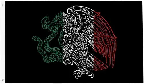 Miniatura 12 de Banderas de México 3x5 pies, bandera mexicana divertida para el hogar, patio, casa, jardín, banderas para fiestas navideñas, decoraciones interiores