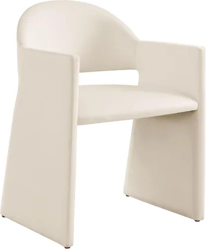 Miniatura 5 de Modway Talia Performance - Sillón de comedor de terciopelo en alabastro, moderna silla de comedor curvada con respaldo abierto, silla de barril