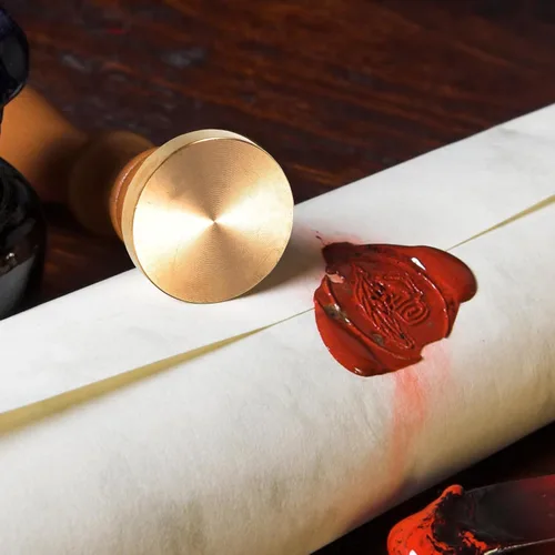 Miniatura 6 de Tofficu 3 cabezales de sello de cera de 0.98 pulgadas de latón redondo de repuesto para invitaciones de boda, sobres, envoltura de regalos