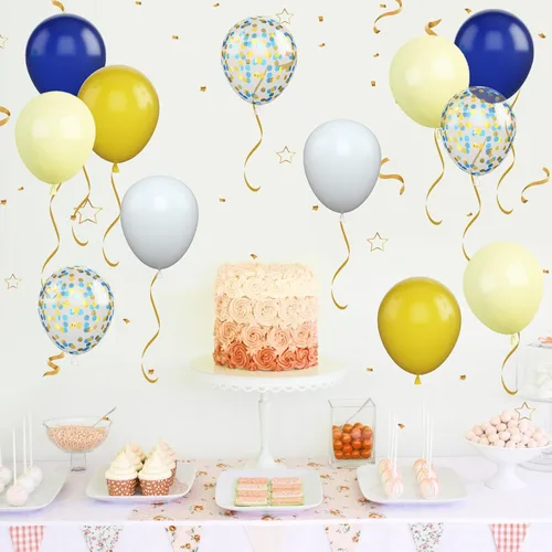Miniatura 68 de Globos rosados y morados, 50 unidades de 12 pulgadas, globos de confeti, globos de látex metálicos rosados y morados con cinta, globos de fiesta