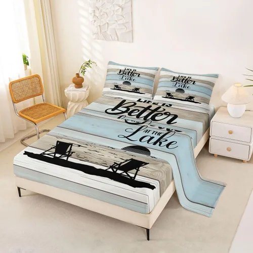 Miniatura 37 de Erosebridal Juego de sábanas de ancla náutica, sábanas de brújula oceánica, tamaño individual para niños, adolescentes, adultos, decoración