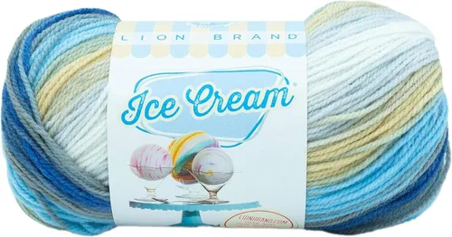Miniatura 27 de Lion Brand Yarn, Hilo para Bebé Ice Cream para tejer, ganchillo y manualidades, Baseball Nut, 1 paquete, fibra acrílica colorida de peso DK