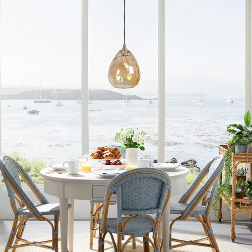 Miniatura 7 de Iluminación colgante dorada con pantalla de vidrio martillado ámbar, lámpara colgante Art Deco de 1 luz para isla de cocina, comedor, dormitorio