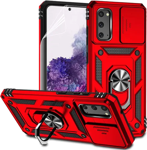 Miniatura 16 de Funda para Samsung Galaxy S20 con cubierta para lente de cámara, protector de pantalla HD, doble capa de grado militar, probada contra caídas