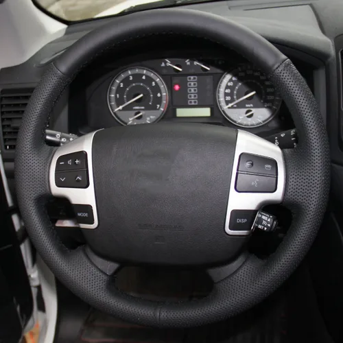 Miniatura 4 de Loncky - Fundas de volante personalizadas de cuero genuino para Toyota Land Cruiser 2008-2015/Tundra 2007 2008 2009 2010 2011 2012 2013/Sequoia 2008
