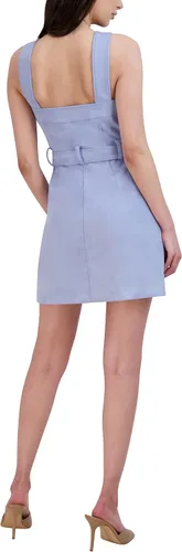 Miniatura 3 de BCBGeneration Vestido corto sin mangas para mujer, cuello cuadrado, bolsillo extraíble para cinturón