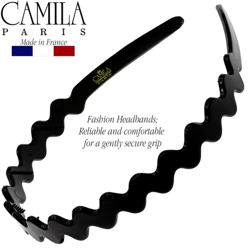 Miniatura 7 de Camila Paris CP3295 - Diadema francesa para mujer, negra, banda de pelo con fuerte agarre para mujeres, ligera y muy flexible, sin deslizamiento