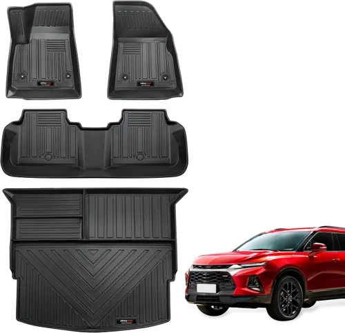 Juego de alfombrillas personalizadas de 2 filas y revestimiento para maletero negro Compatible con 2019 2020 2021 2022 2023 2024 2025 Chevrolet