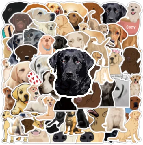 Miniatura 5 de 60 calcomanías de vinilo impermeable estético lindo dibujos animados animales perros calcomanías calcomanías para laptop, botellas de agua