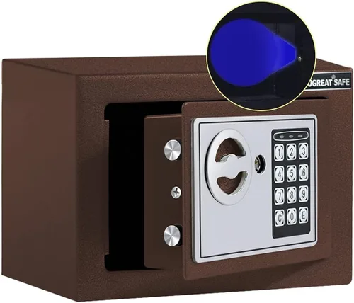 Miniatura 14 de JUGREAT Caja fuerte, caja fuerte electrónica de seguridad digital con luz de inducción, construcción de acero oculta con cerradura, diseño de Negro