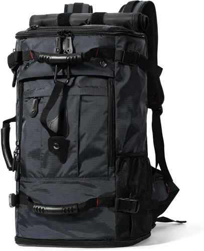 Miniatura 10 de YOUMIAN Mochila de gran capacidad para viajes, senderismo, deportes, bolsa de lona convertible duradera para portátil y avión