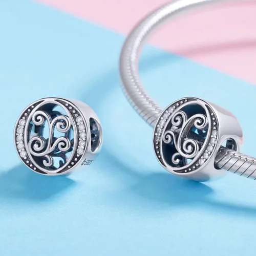 Miniatura 106 de BETTY&SARAH dije de plata esterlina 925 con forma de letra, para pulseras Pandora, letra del alfabeto, joya, regalo para mujer