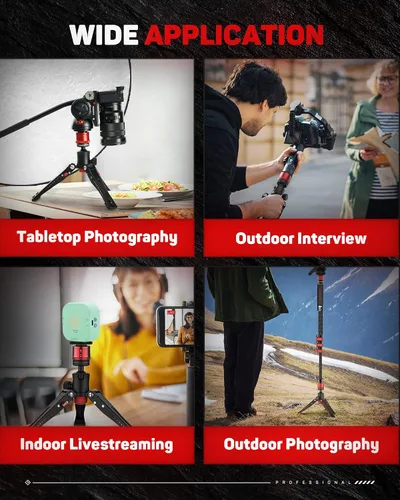 Miniatura 7 de IFOOTAGE - Pequeño trípode profesional, mini trípode para fotografía, trípode de mesa de escritorio para fotografía, compatible con cámaras DSLR