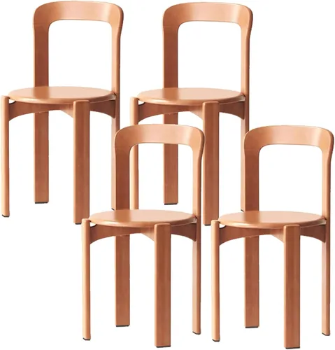 Miniatura 23 de Silla de comedor moderna y versátil, sillas de cocina con marco de madera apilable, silla lateral sin brazos, taburete para el hogar para habitación