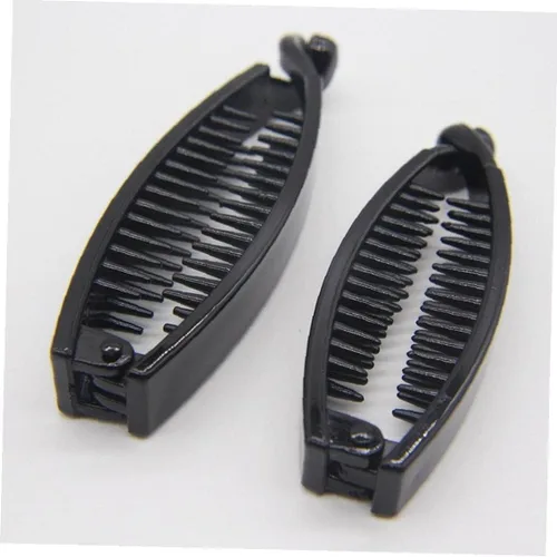 Miniatura 2 de 2 horquillas de plátano para mujer, pinzas de plástico para el cabello de plástico con ondas negras, accesorios para el cabello para dama
