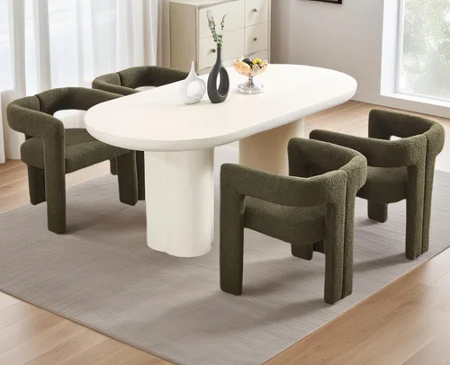 Miniatura 12 de CIMOTA Juego de 2 sillas de comedor modernas de barril, sillas acentuadas tapizadas en tela de lino con brazos/patas de madera/espalda abierta