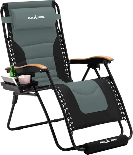 Miniatura 25 de Amopatio XL Padded Zero Gravity Chairs Foldable Zero Gravity Lounge Chair Outdoor Portable Reclining Chair with Removable Cup