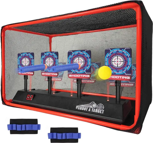 Objetivo de disparo digital electrónico de reinicio automático con red para pistola de juguete, regalos para niños y niñas a partir de 3 años