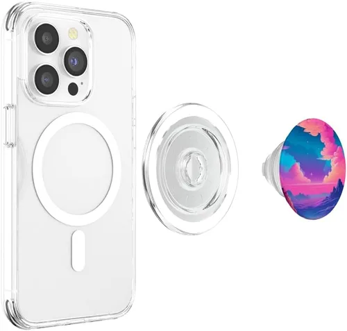 Miniatura 4 de Aesthetic Vaporwave Landscape Colorful Synthwave PopSockets MagSafe PopGrip for iPhone