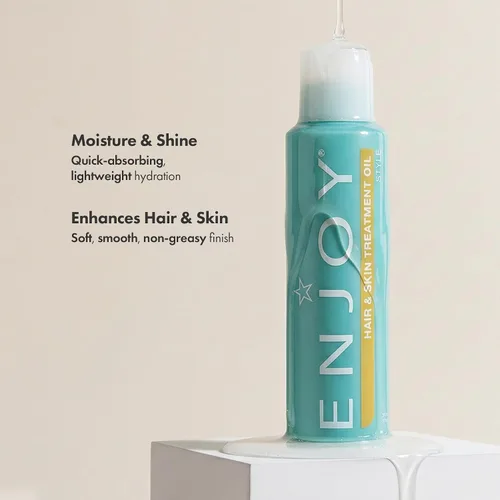 Miniatura 2 de Enjoy Aceite de tratamiento para el cabello y la piel, mezcla de aceite de argán y linaza de absorción rápida, hidratación ligera y tiempo de secado