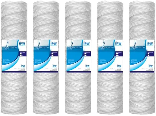 IPW Industries Inc. Paquete de 5 filtros de sedimento para heridas de hilo de 5 micrones, repuesto de cartucho de filtro de agua para toda la casa