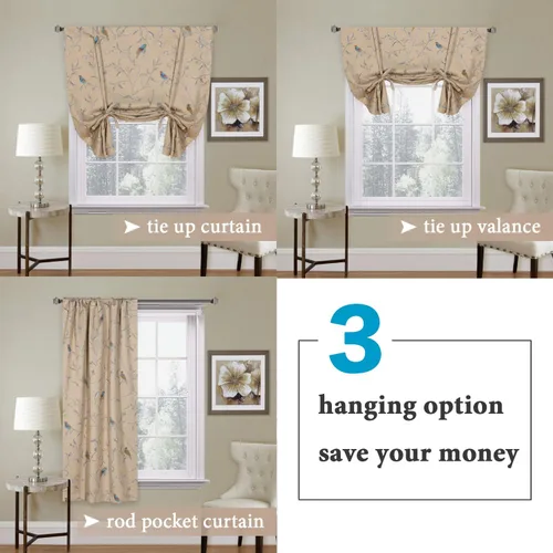 Miniatura 3 de H.VERSAILTEX Blacout - Cortina de amarre de 63 pulgadas de largo, con aislamiento térmico y bolsillo para cortinero, panel de cortina ajustable, 42
