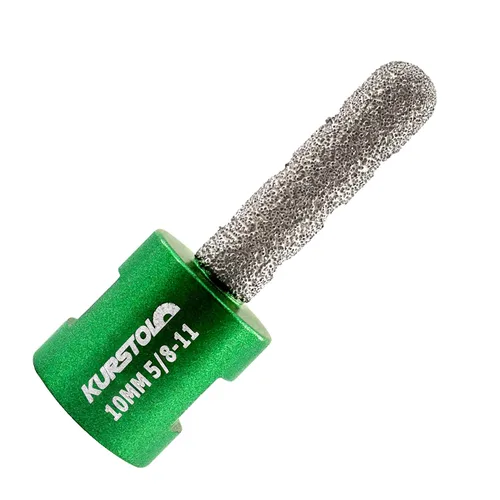 Miniatura 17 de Broca de fresado de diamante de diámetro de 3/4 pulgadas, 1-3/8 x 5/8-11 para agrandar, modelar bisel redondo, agujero existente de porcelana