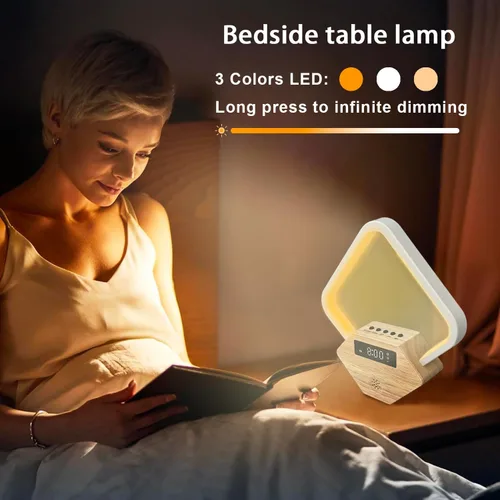 Miniatura 7 de Reloj despertador Sunrise con máquina de sonido de ruido blanco para dormir, 15 sonidos relajantes y repetición con temporizador, lámpara