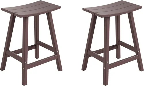 Miniatura 18 de WestinTrends Malibu - Juego de 2 taburetes para sillín para exteriores/patio, 24 alturas, color rojo