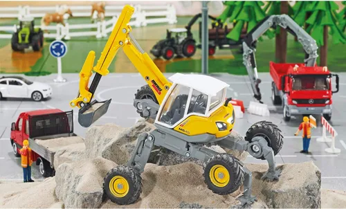 Miniatura 6 de siku 3548, Menzi Muck Walking Excavator, 1:50, Metal/Plástico, Amarillo, Chasis Ajustable