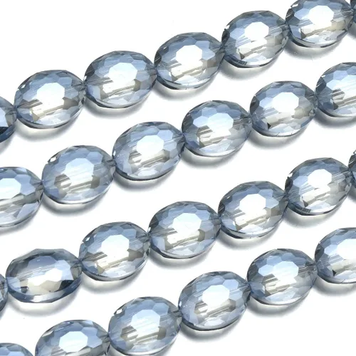 Miniatura 16 de 50pcs Checa 16mm (0.63 inch) Grande facetado Plano Oval Cristal Cuentas Espaciador Amatista Púrpura