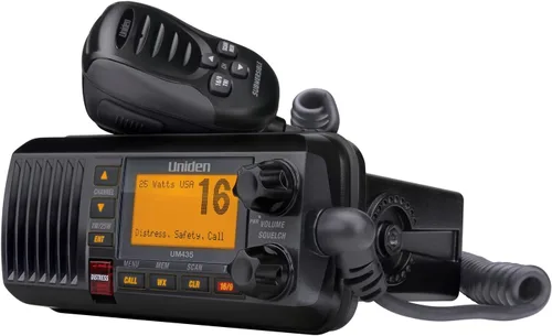 Miniatura 5 de Uniden UM435BK Advanced Fixed Mount VHF Marine Radio, todos los canales marinos estadounidenses/internacionales/canadienses incluyendo nuevos Negro