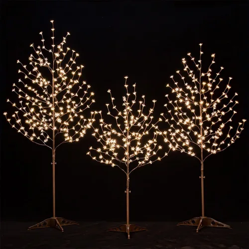 Miniatura 11 de TYBEEU Árbol de cerezo iluminado de 4 pies con 144 luces LED blancas cálidas para decoración de vacaciones, regulable, certificado UL, impermeable