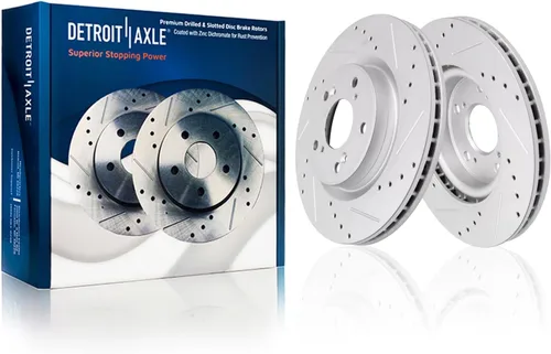 Miniatura 22 de Detroit Axle - Rotores de freno para Toyota Avalon 2020-2021 Camry 2020-2024, repuesto de rotores de freno de disco perforados y ranurados: rotor