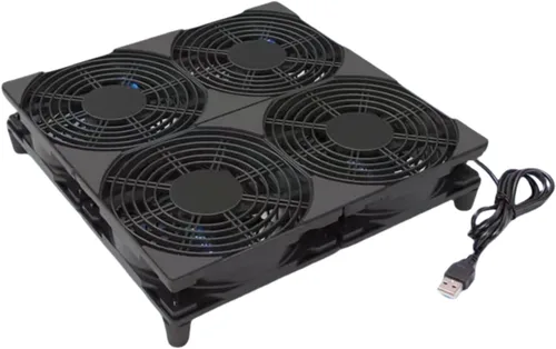 Ventilador de refrigeración USB silencioso de 5 V de 4.724 in x 4 con cable de 47.244 in, refrigeración de flujo de aire grande de 152 CFM para