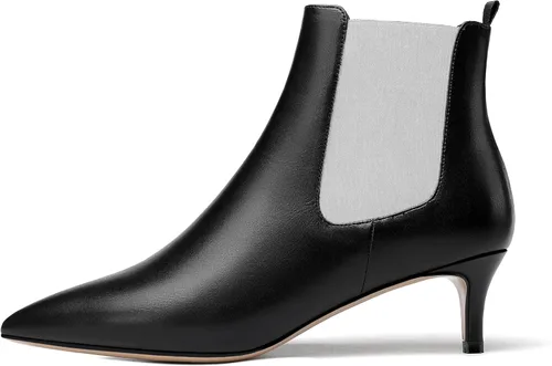 Miniatura 2 de WAYDERNS Botas de tacón bajo para mujer, estilo casual, puntera puntiaguda, patente, boda, gatito, de 2 pulgadas