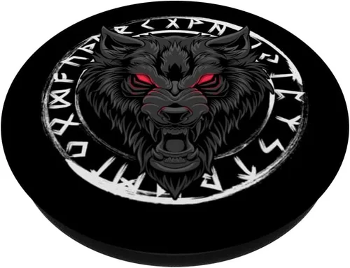 Miniatura 2 de Fenrir Viking Wolf - Mitolgy nórdica - Paganismo nórdico vikingo PopSockets intercambiables PopGrip