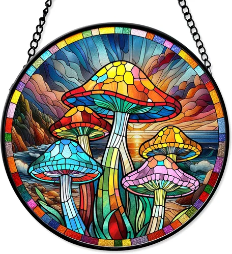 Miniatura 16 de 7.8'' Atrapasoles de Ojo Maligno de Vidrio Manchado para Colgar en Ventanas, Decoración Protectora, Adorno de Vidrio para Hogar, Pared, Habitación