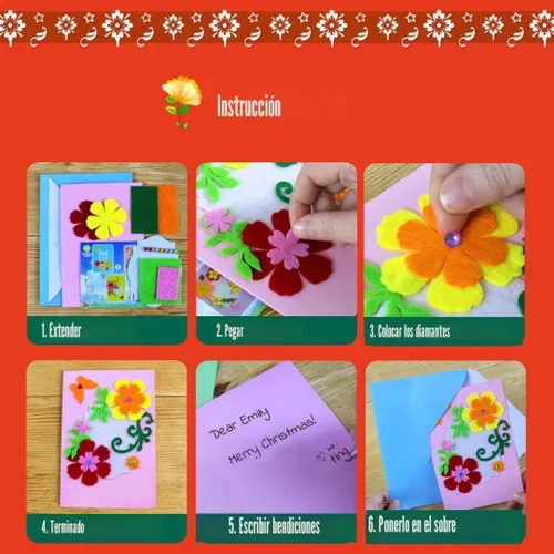 Miniatura 4 de QIAONIUNIU Kits de fabricación de tarjetas, kits de tarjetas de felicitación hechas a mano para niños, tarjetas de Navidad plegadas y sobres a
