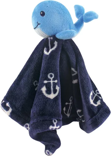 Miniatura 9 de Manta de seguridad para bebé en forma de animal amigo de peluche, de Hudson Baby, Azul zorro