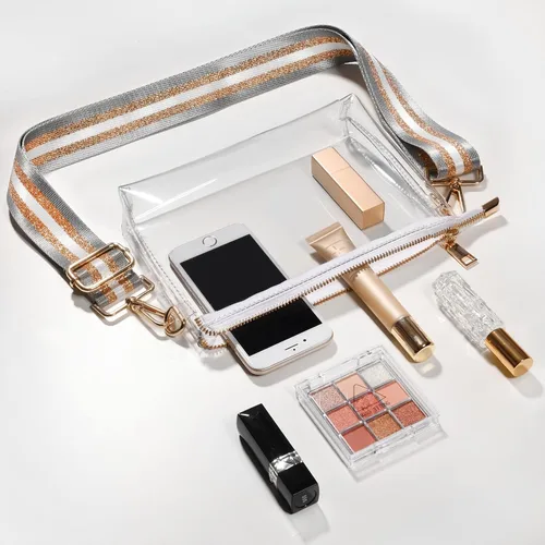 Miniatura 6 de Bolso transparente para mujer Bolso cruzado aprobado por estadios, bolsa pequeña para estadios para conciertos y eventos deportivos