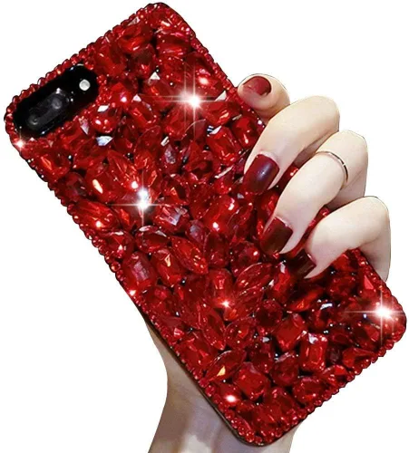 Miniatura 5 de LCHDA - Funda con diamantes brillantes para iPhone 14 6.1, LCHDA - Funda protectora para teléfono con diamantes de imitación transparentes