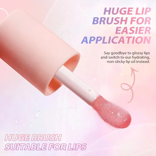 Miniatura 2 de LANGMANNI Aceite labial hidratante, brillo labial sin adherencia, bálsamo labial para el cuidado de los labios, aceite labial con sabor a fruta