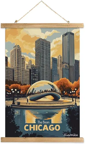Miniatura 28 de Buenos Aires Argentina - Póster artístico de pared, impresión vintage de viaje con monumento a Obelisco, rollo colgante de lienzo de lino con marco