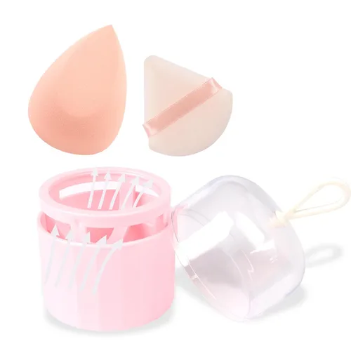 Juego de esponjas de tocador, esponja mezcladora de belleza con soporte, mezcladora de maquillaje impecable para base, líquido, herramientas de